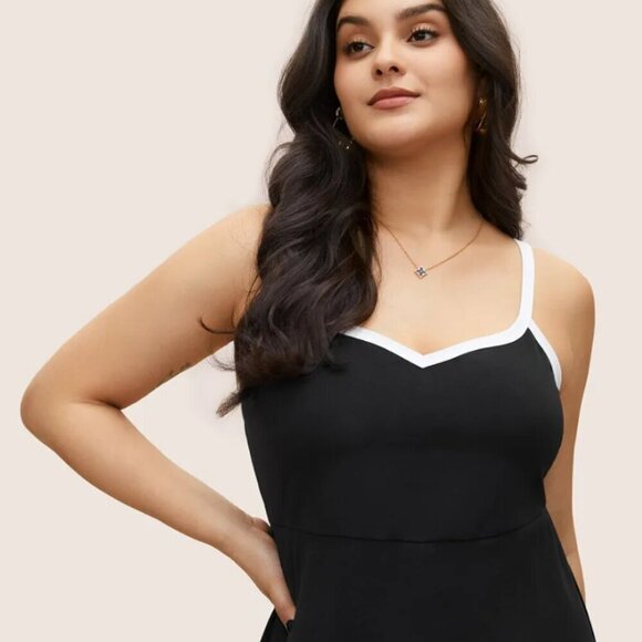 BloomChic Contrast Trim Adjustable Straps Dress - Picture 2 of 4